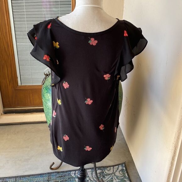 Ann Taylor loft pullover top with ruffle sleeves size small - Picture 4 of 7